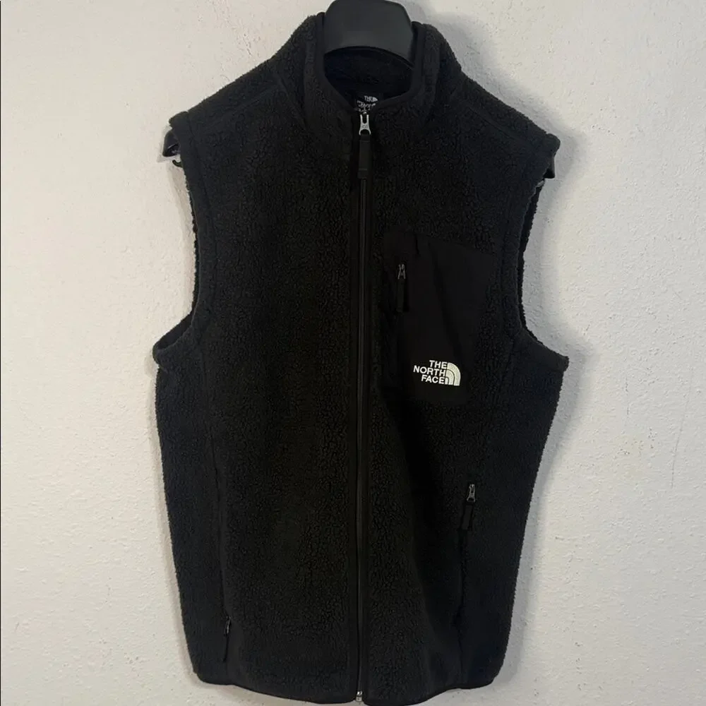 The North Face Men Black Fleece Vest Size M